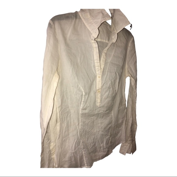 Express design‎ studio off white sheer long sleeve buttoned down shirt size XS - Picture 4 of 9